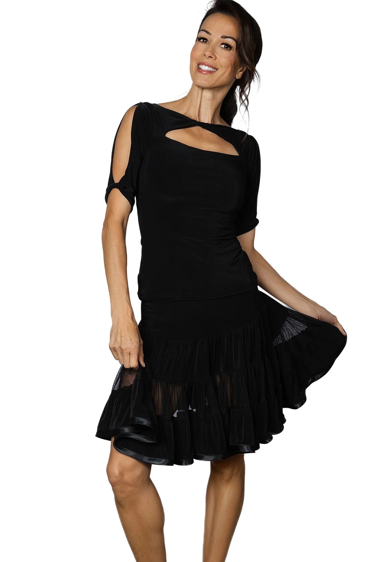 Women's Ballroom, Latin, American Rhythm, Tango, Salsa Twist Turn Top