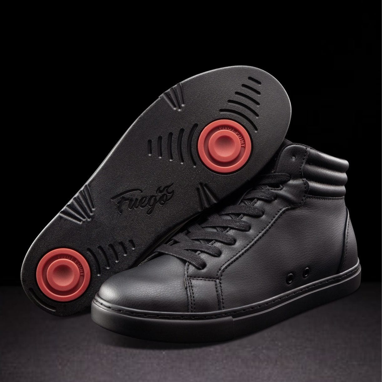 All-black High-Top Dance Sneakers – Unisex Performance Style by Fuego