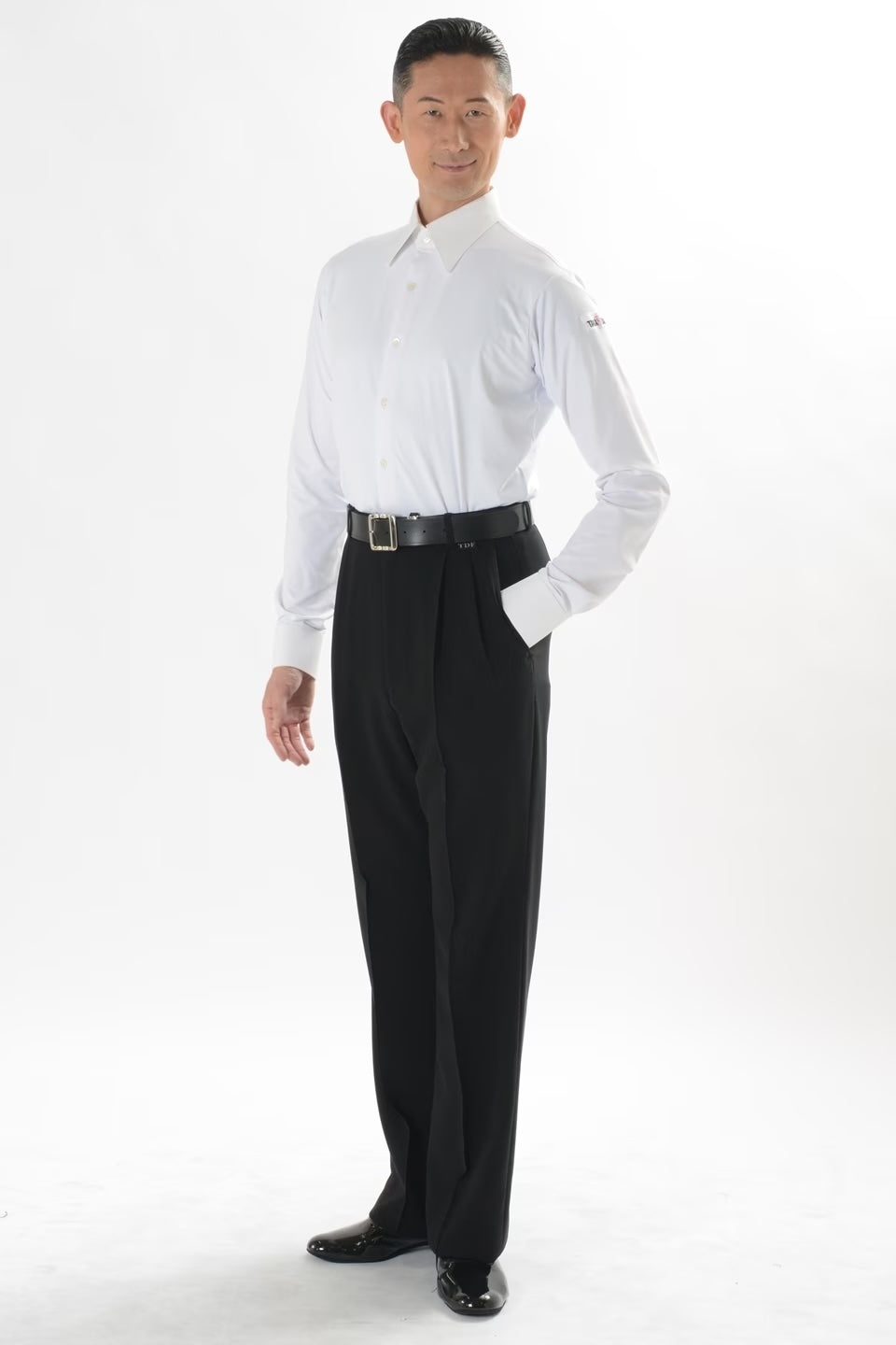 2-pleat men's pants with belt loops