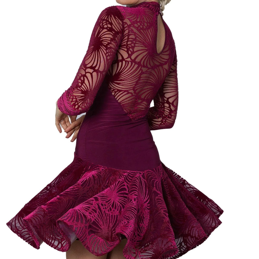 
                  
                    American Rhythm, International Latin Short Velvet Burnout Gown
                  
                