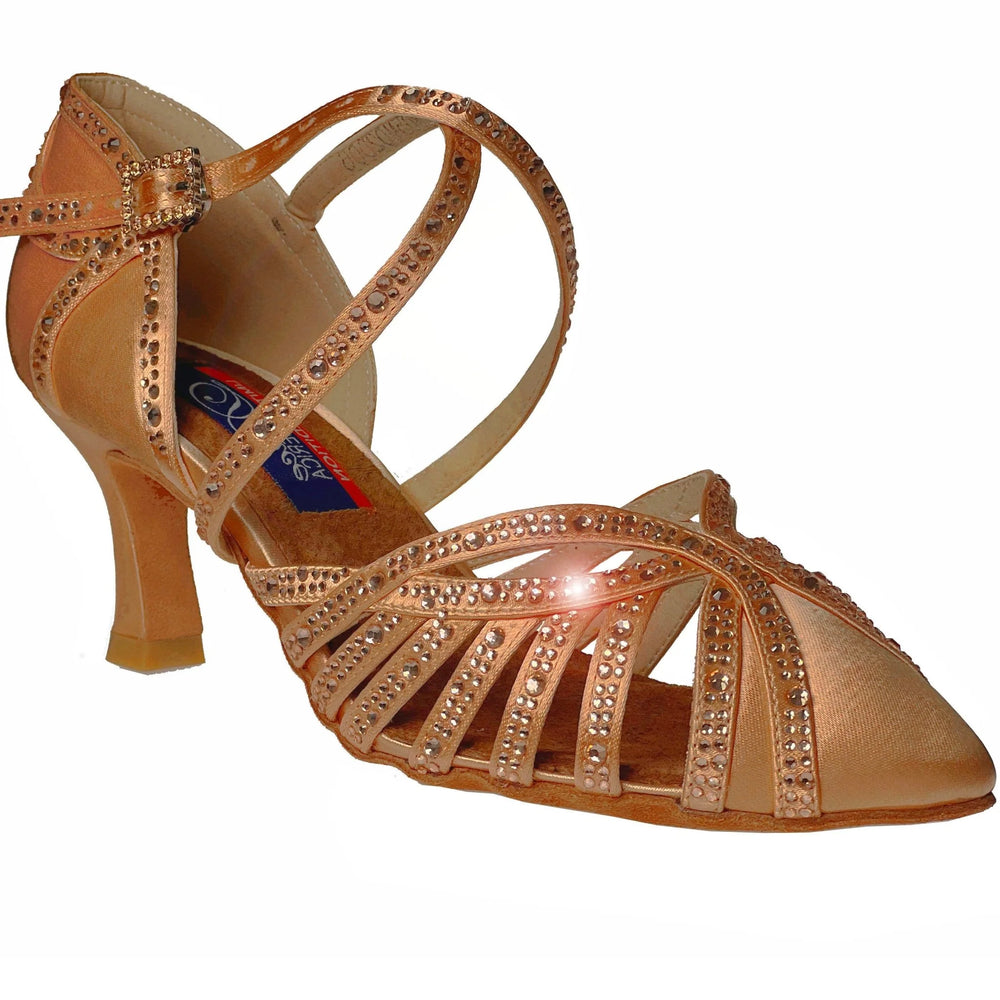 
                  
                    Women Shoes Hollywood Tan Satin with Rhinestones
                  
                