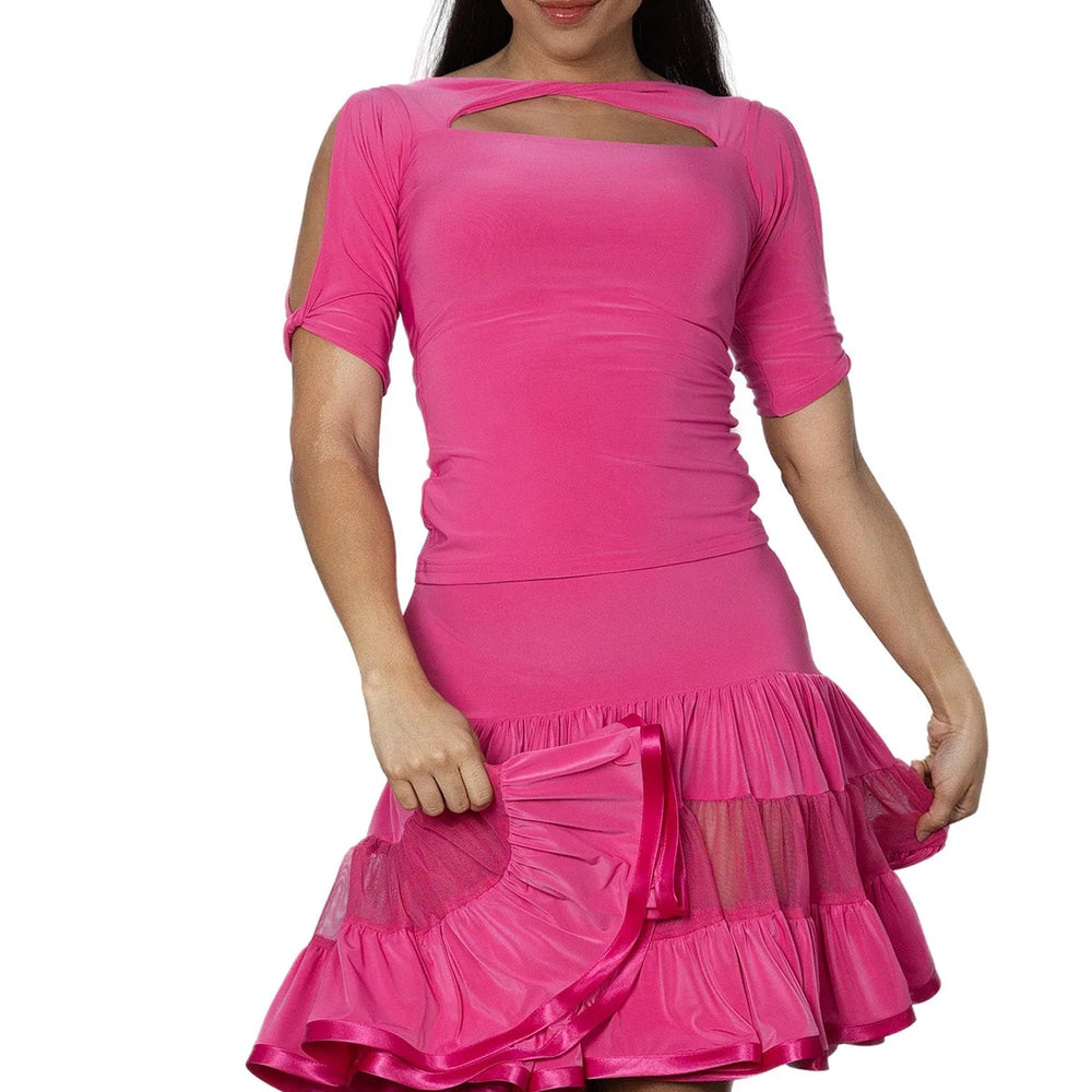 
                  
                    Women's Ballroom, Latin, American Rhythm, Tango, Salsa Twist Turn Top
                  
                