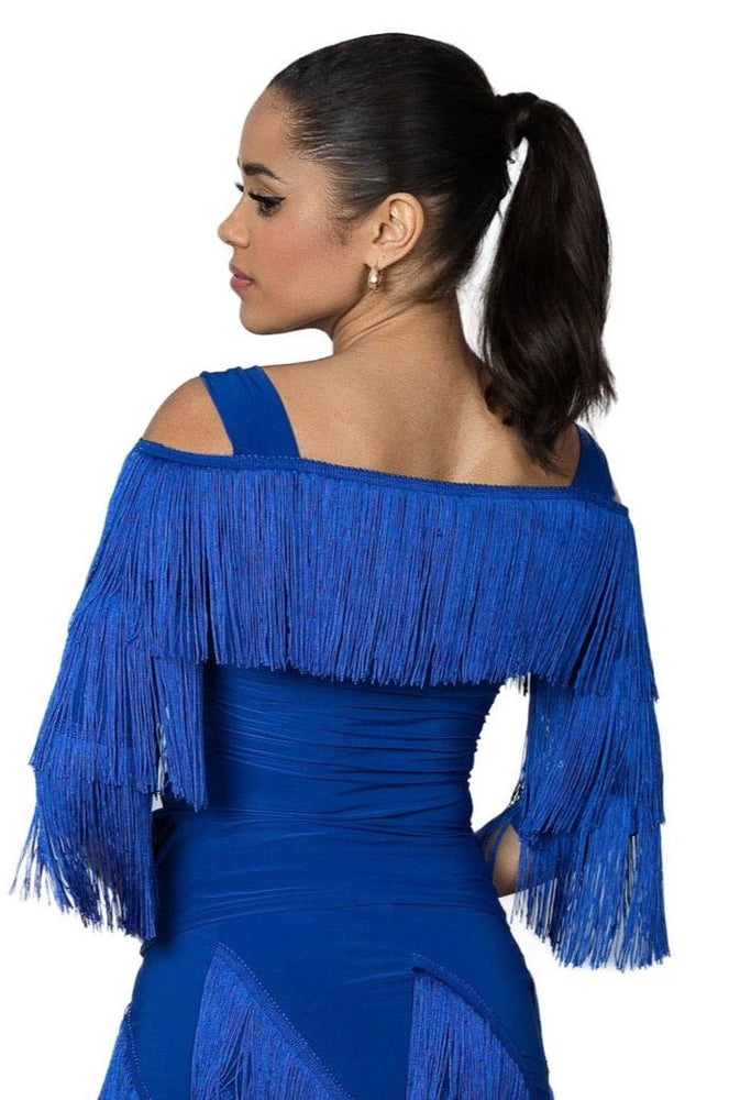 
                  
                    Women's Latin, American Rhythm Cold Shoulder Fringe Top Practice, Showcase, Competition
                  
                