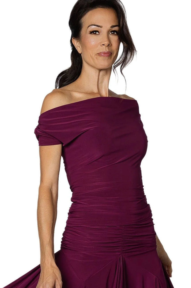 
                  
                    Women's Ballroom, Latin, American Rhythm, Tango, Salsa Cap Sleeved Top with Draped Yoke
                  
                