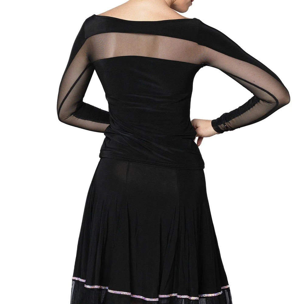 
                  
                    Women's Ballroom, Latin, American Rhythm, Tango, Salsa Powermesh Stripe Top
                  
                