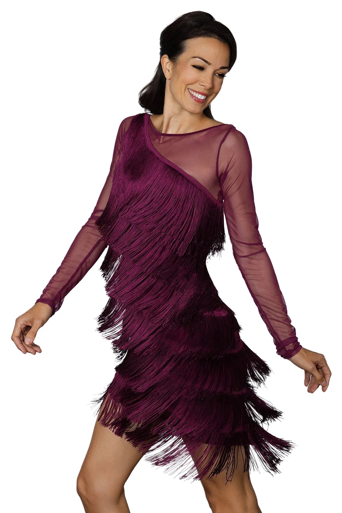 Women's Diagonal Fringe Dress for Practice Competitions