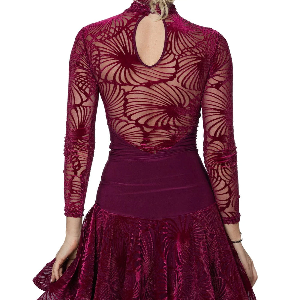 
                  
                    American Rhythm, International Latin Short Velvet Burnout Gown
                  
                