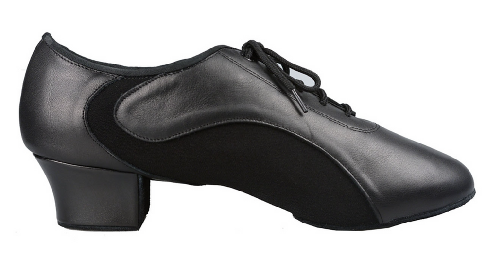 Men's Black Leather Latin, American Rhythm Dance Shoes