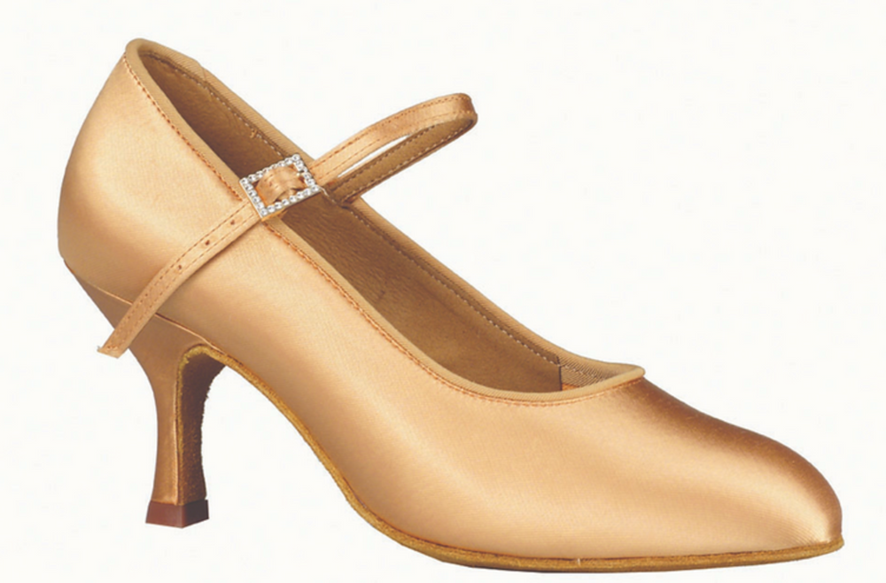 
                  
                    Women's Light Tan Satin Ballroom, Standard, Smooth Dance Shoes
                  
                