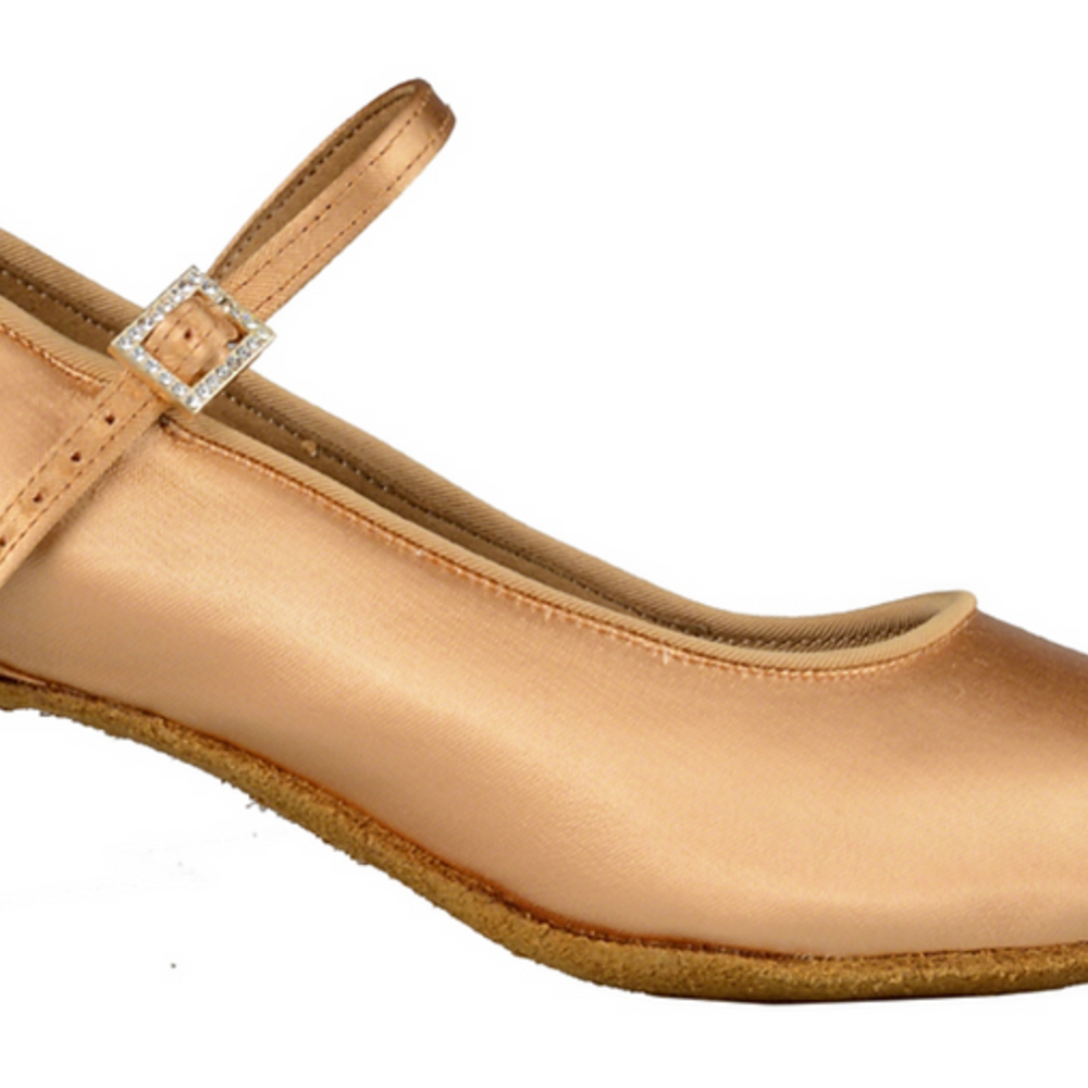 
                  
                    Women's Light Tan Satin Ballroom, Standard, Smooth Dance Shoes
                  
                