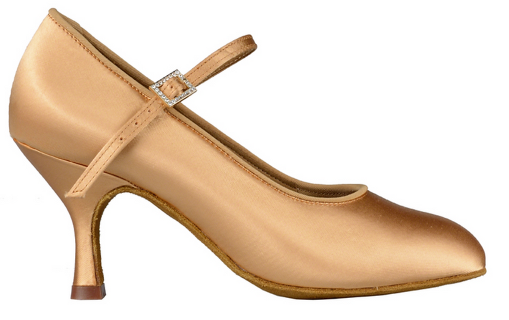 
                  
                    Women's Light Tan Satin Ballroom, Standard, Smooth Dance Shoes
                  
                