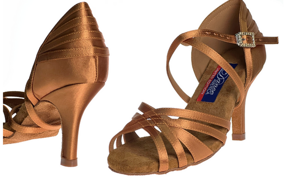 
                  
                    Dark Tan Satin International Latin, American Rhythm Dance Shoes for Women
                  
                