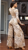 LEOPARD GATHERED V-NECK BODYSUIT | WOMEN'S CLOTHING