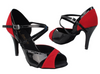 Argentine Tango Red Velvet Black Patent Women's Dance Shoes