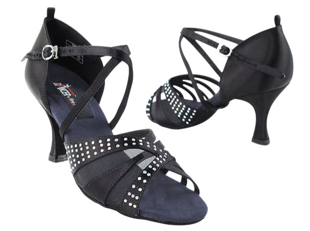 
                  
                    American Rhythm, Latin Black Satin Women's Dance Shoes
                  
                