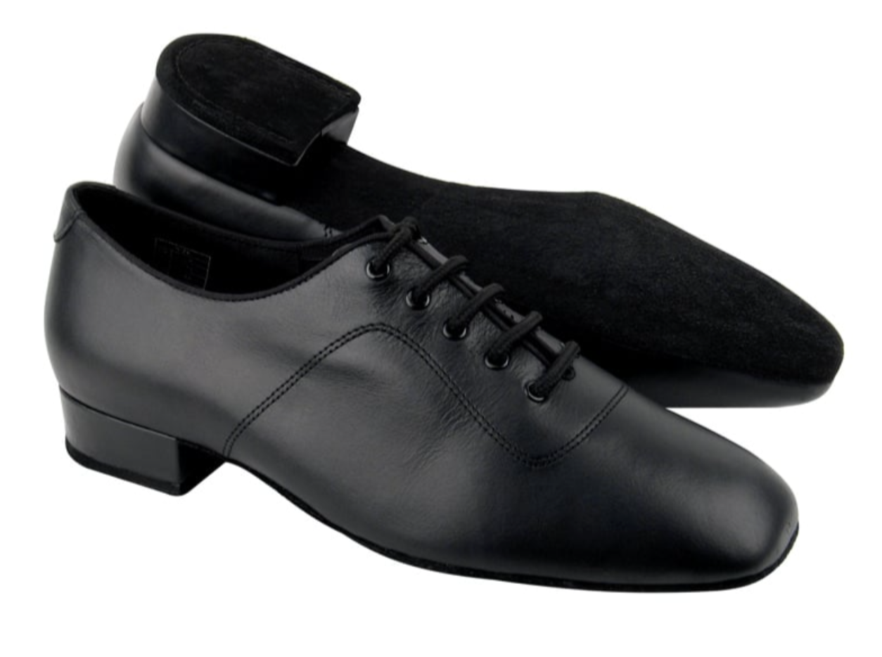 Men's Ballroom, American Smooth, Practice Dance Shoes Black Leather