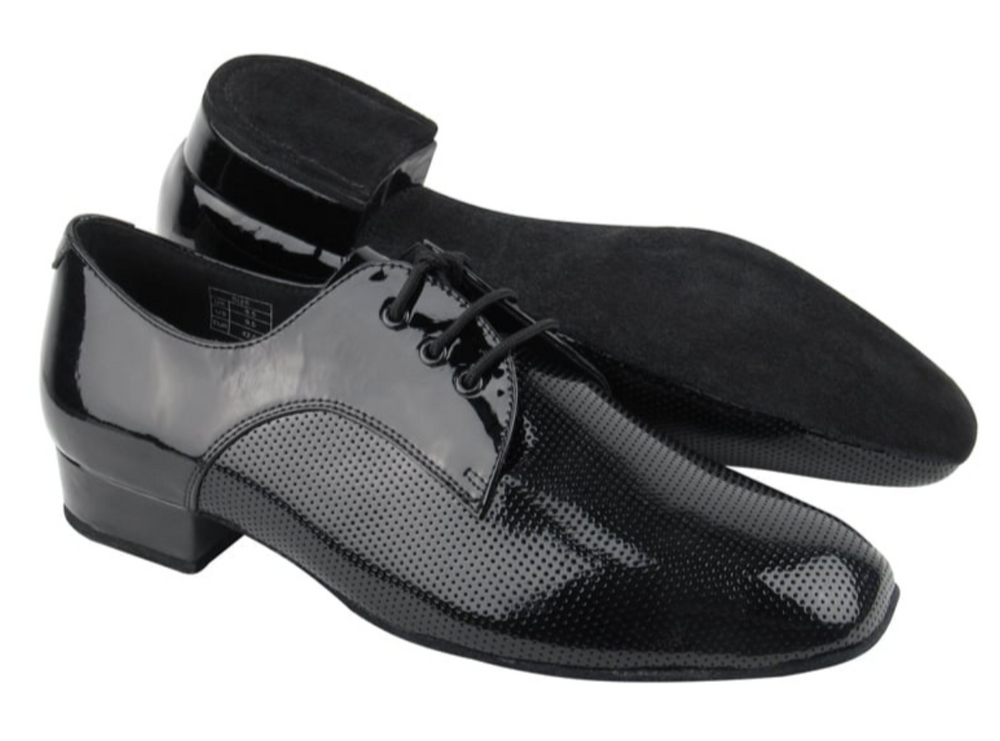 Men's American Smooth, International Ballroom Dance Shoes Black Patent