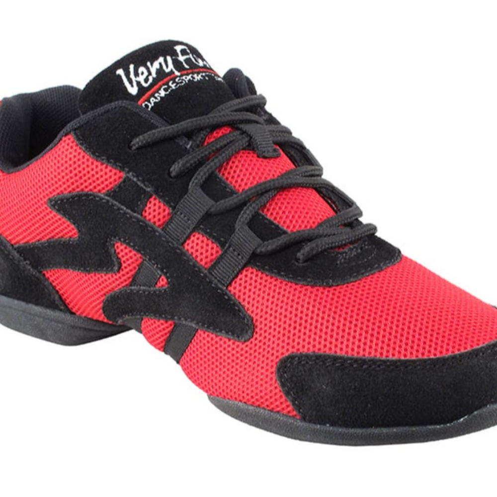 Unisex Dance Sneakers Red and Black