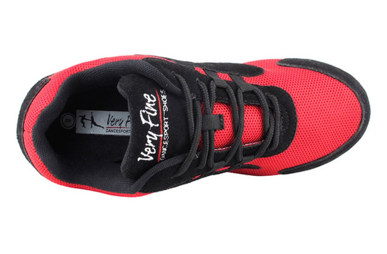 Unisex Dance Sneakers Red and Black