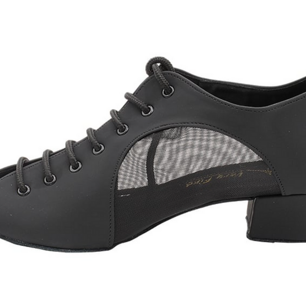 Women's Black Nubuck Black Mesh Practice Dance Shoes