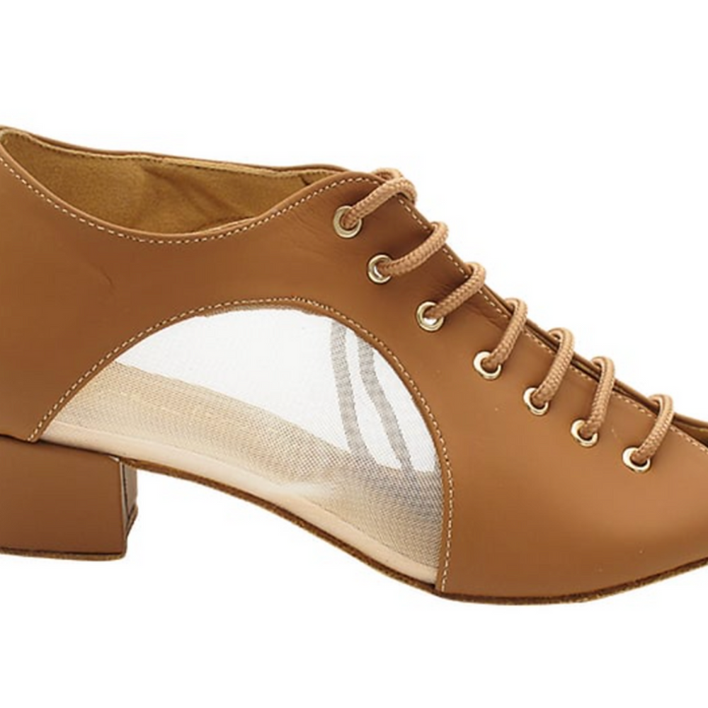 
                  
                    Brown Nubuck Flesh Mesh Women's Practice Dance Shoes
                  
                