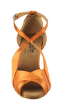 Salsa, Latin, Bolero, Mambo Dark Tan Satin Women's Dance Shoes | Social Series