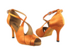 Salsa, Latin, Bolero, Mambo Dark Tan Satin Women's Dance Shoes | Social Series