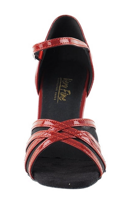 Cha Cha, Rumba, Jive, Red & Black Mesh Women's Dance Shoes | Social Series