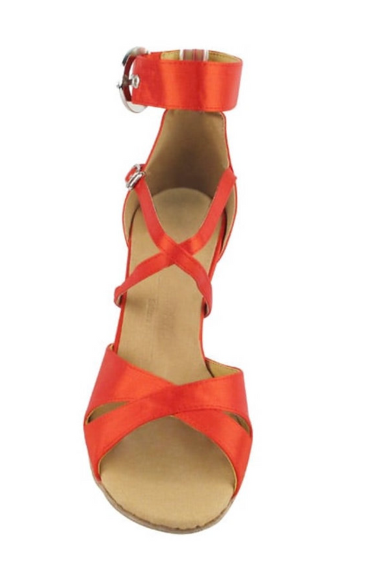 Merengue, Salsa, Cha Cha, Samba, Red Satin Women's Dance Shoes | Social Series