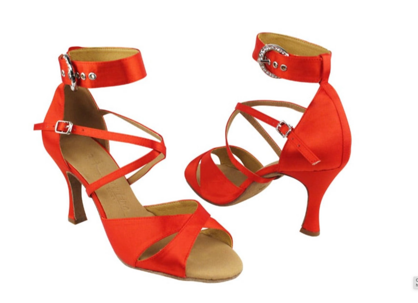 Merengue, Salsa, Cha Cha, Samba, Red Satin Women's Dance Shoes | Social Series