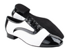 Men's Black Patent & White Leather Argentine Tango Dance Shoes