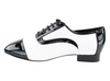 Men's Black Patent & White Leather Argentine Tango Dance Shoes