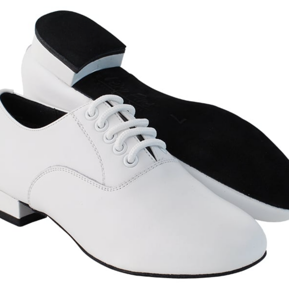 Men's American Smooth, Ballroom Dance Shoes White Leather