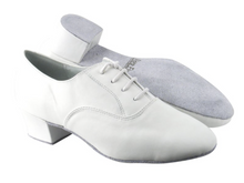  Men's White Leather Latin, American Rhythm, Bachata, Social Dance, Rumba, Swing Dance Shoes