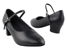  Women's American Rhythm, Practice, Social Black Leather Dance Shoes