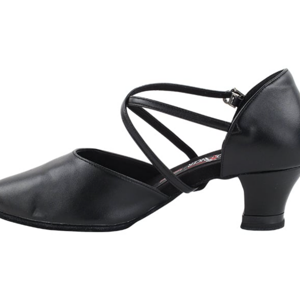 Women's Black Leather American Smooth, Social Dance, Character Dance Shoes