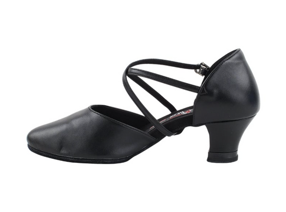 Women's Black Leather American Smooth, Social Dance, Character Dance Shoes