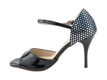  VFTango 001 Black Patent & Silver Polka Dot