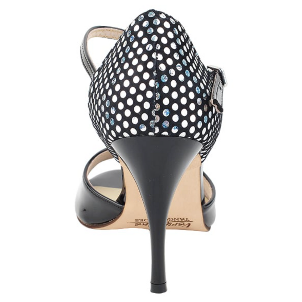 VFTango 001 Black Patent & Silver Polka Dot