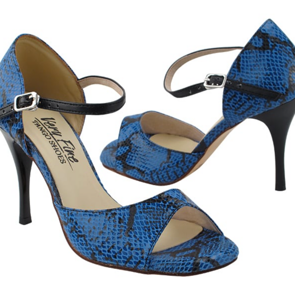 
                  
                    Argentine Tango Dance Shoes for Women Blue & Black Snake
                  
                