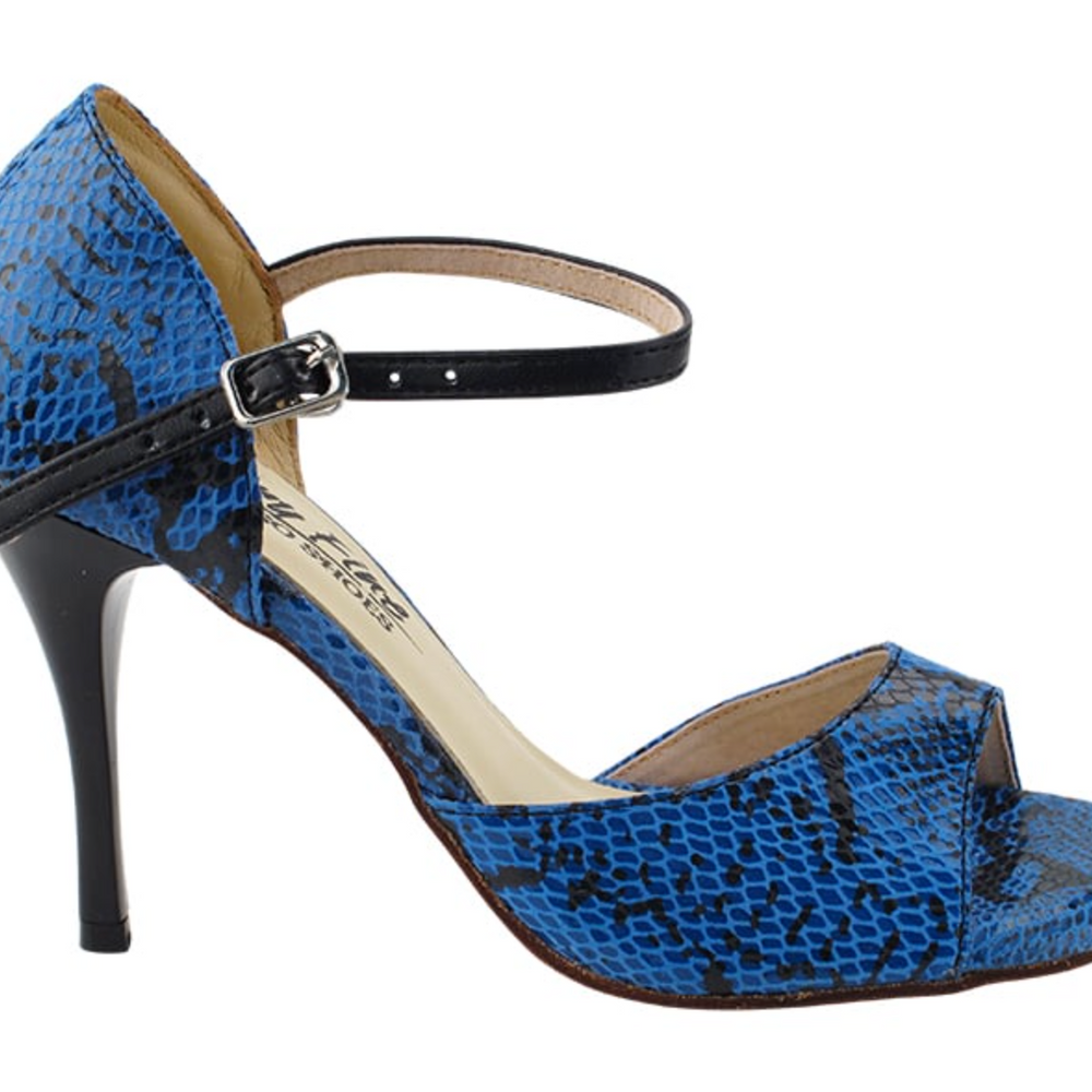 
                  
                    Argentine Tango Dance Shoes for Women Blue & Black Snake
                  
                