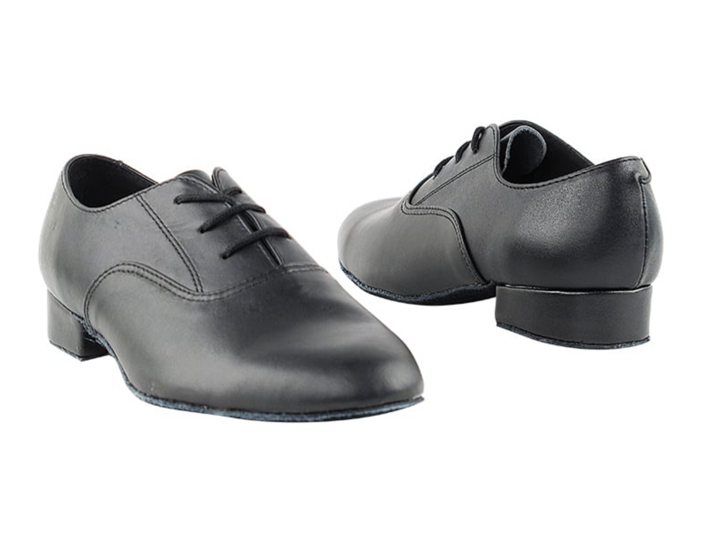 Black Leather Kid's Shoes Boys' Standard, Smooth, Social Dance, Showcase