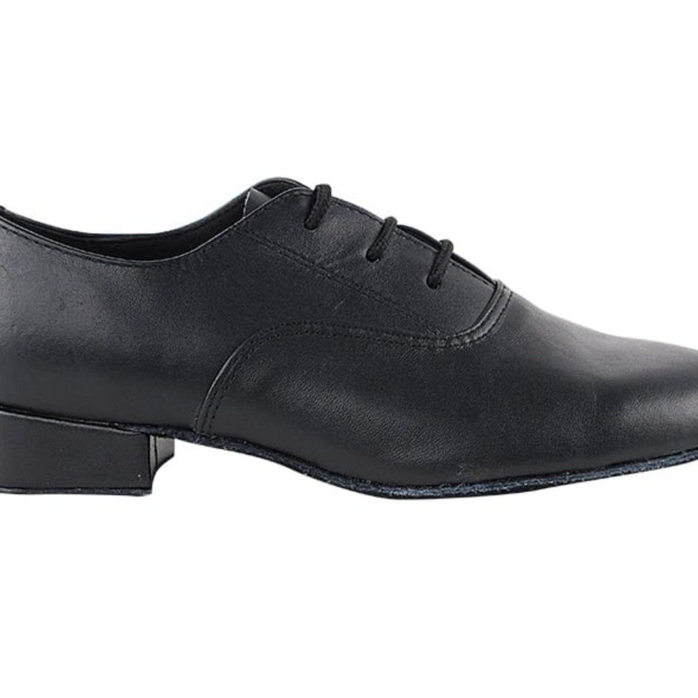 Black Leather Kid's Shoes Boys' Standard, Smooth, Social Dance, Showcase