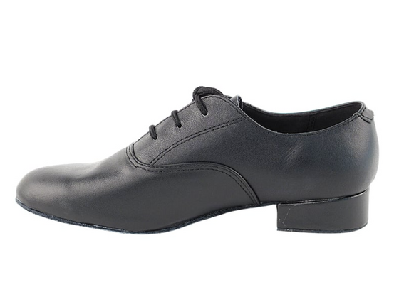 Black Leather Kid's Shoes Boys' Standard, Smooth, Social Dance, Showcase