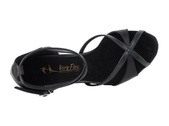 Argentine Tango Dance Shoes for Women, Black Satin_Black Trim