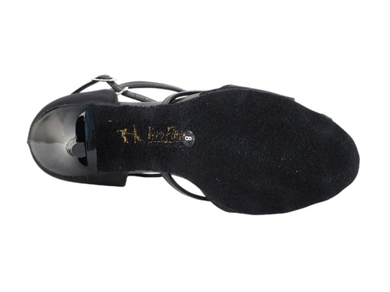 Argentine Tango Dance Shoes for Women, Black Satin_Black Trim