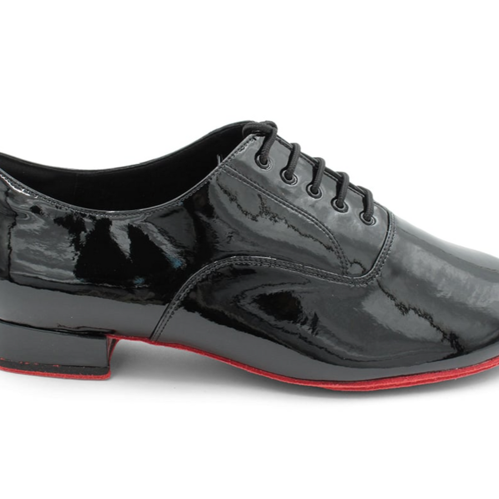 Men's Black Patent with Red Suede Double Sole American Smooth and Ballroom