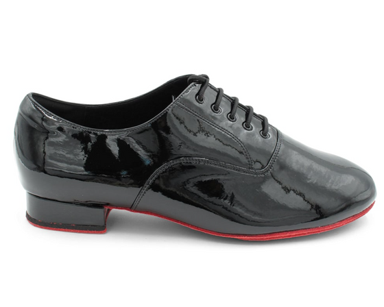 Men's Black Patent with Red Suede Double Sole American Smooth and Ballroom