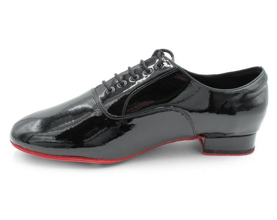 Men's Black Patent with Red Suede Double Sole American Smooth and Ballroom