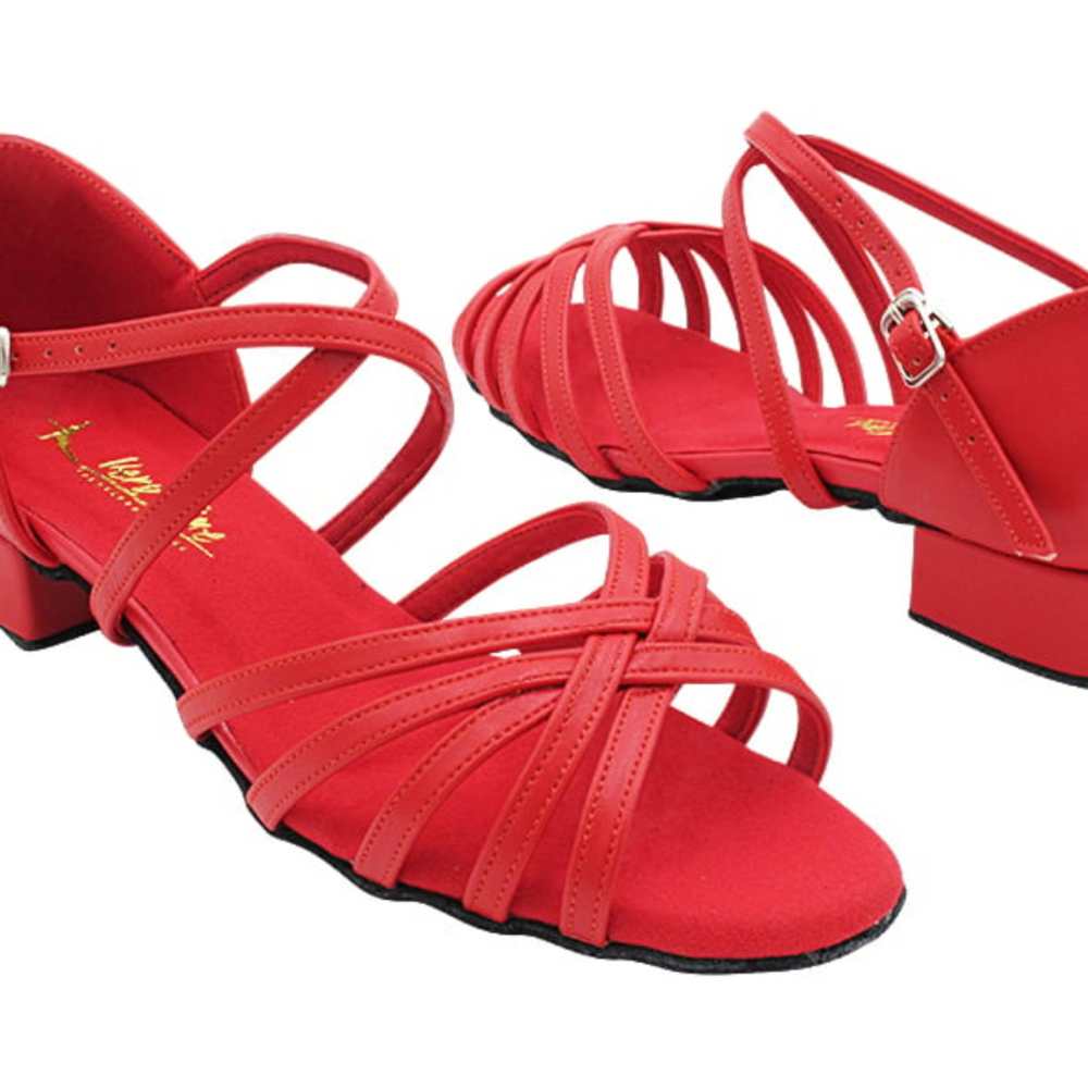 American Rhythm, Latin, Smooth, Dance Shoes for Women, Red Leather